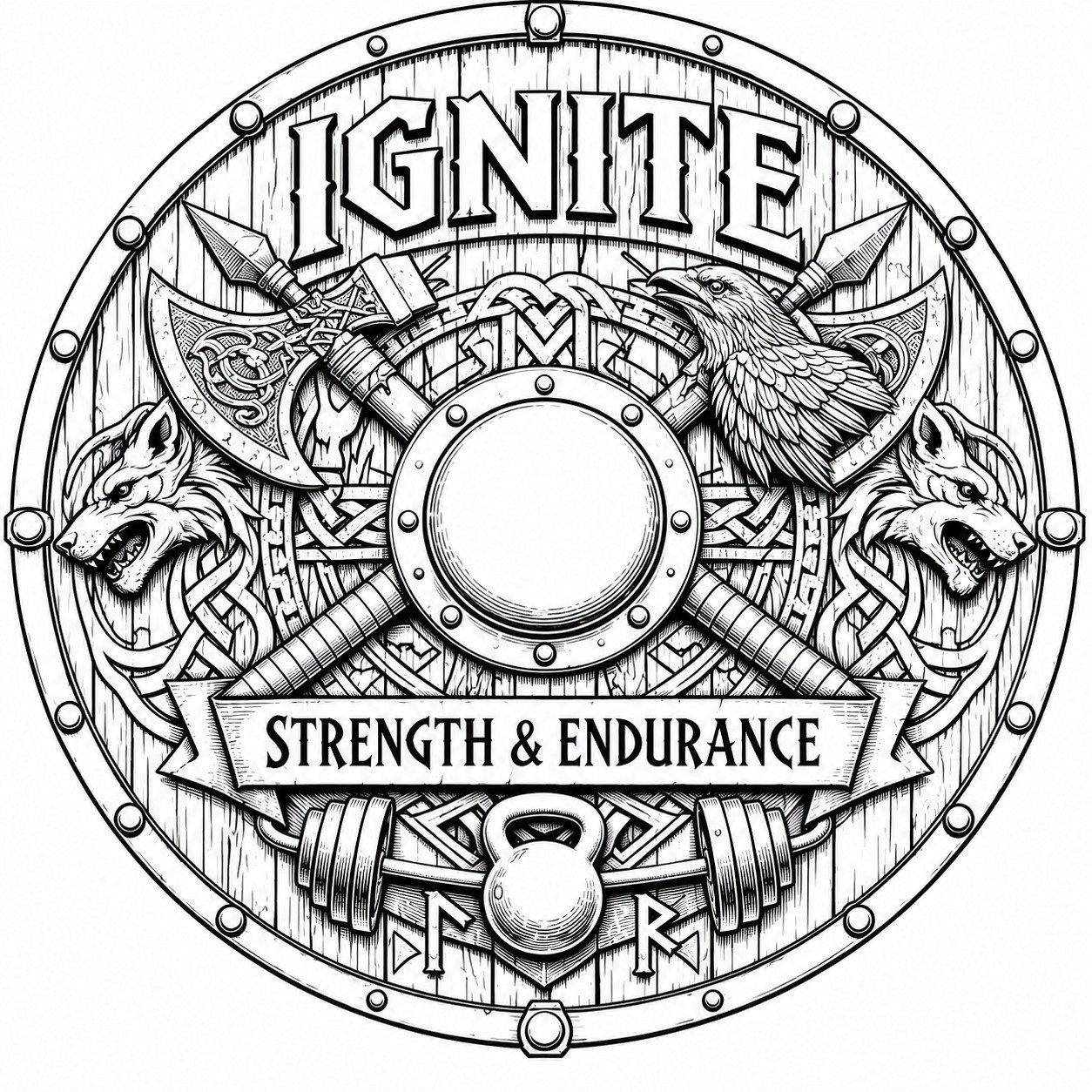 Ignite strength and endurance line artwork